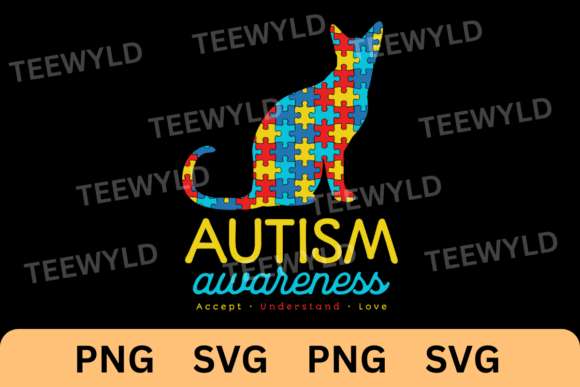 Autism Puzzle Pet Cat Graphic: A Unique SVG & PNG Design