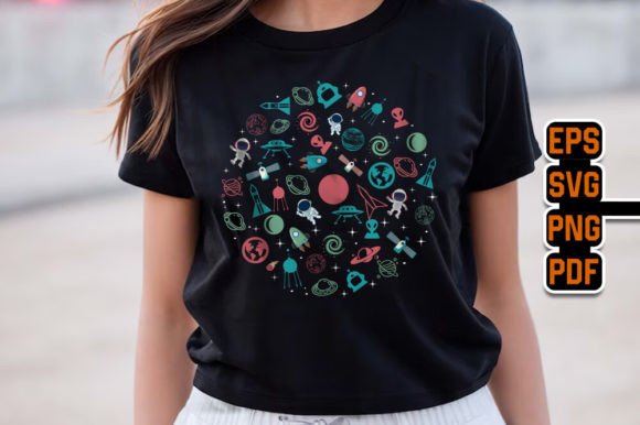 Galaxy Space Astronaut Graphic T-Shirt: A Stellar Design Asset