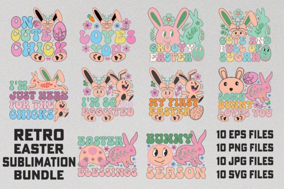 Retro Easter Sublimation Bundle: Beyond the Pastel