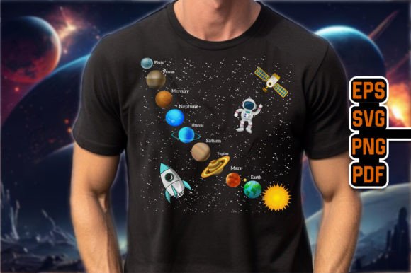 Solar System Unique Graphic T-Shirt SVG