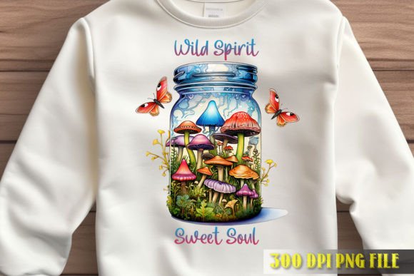 Wild Spirit Mushroom Jar Graphic: A Touch of Whimsy for Your Designs